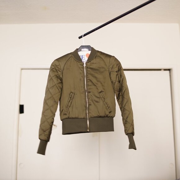 Olive Bomber Jacket - Picture 1 of 2